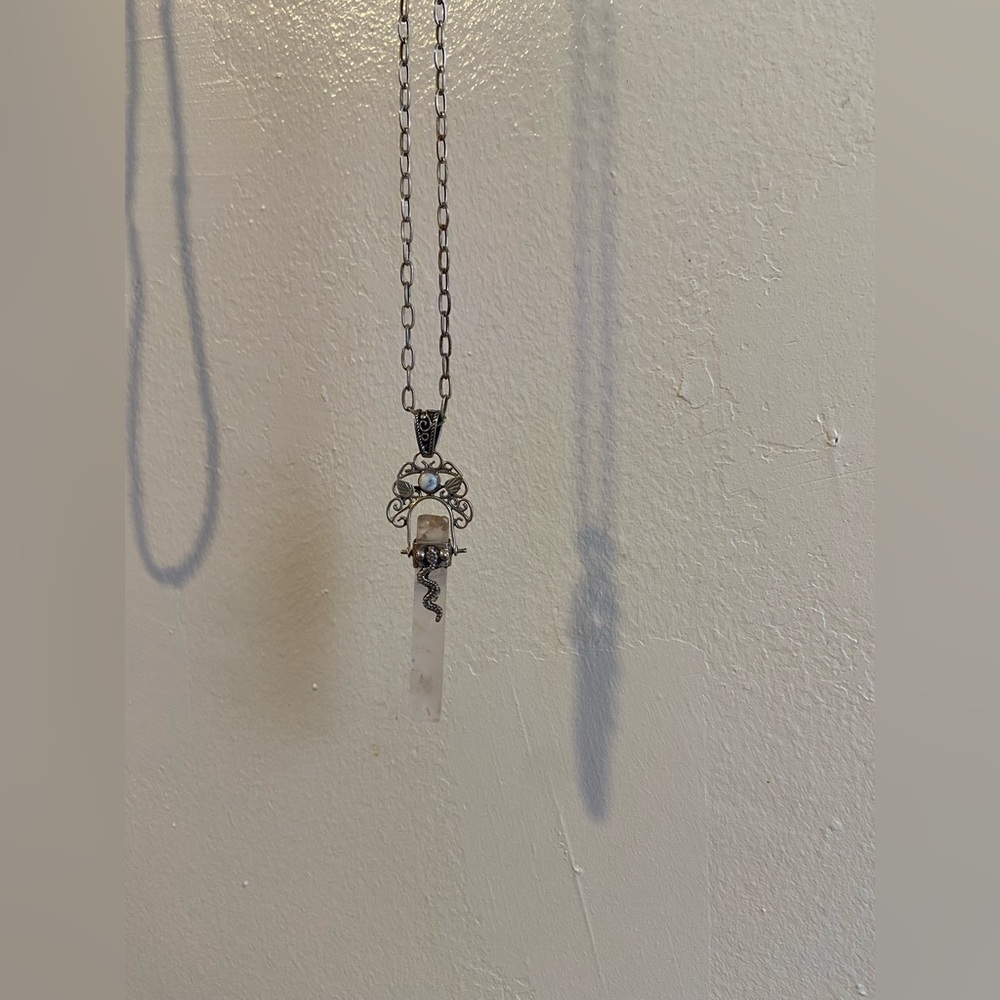 Vintage rose quartz pendant - Picture 4 of 4